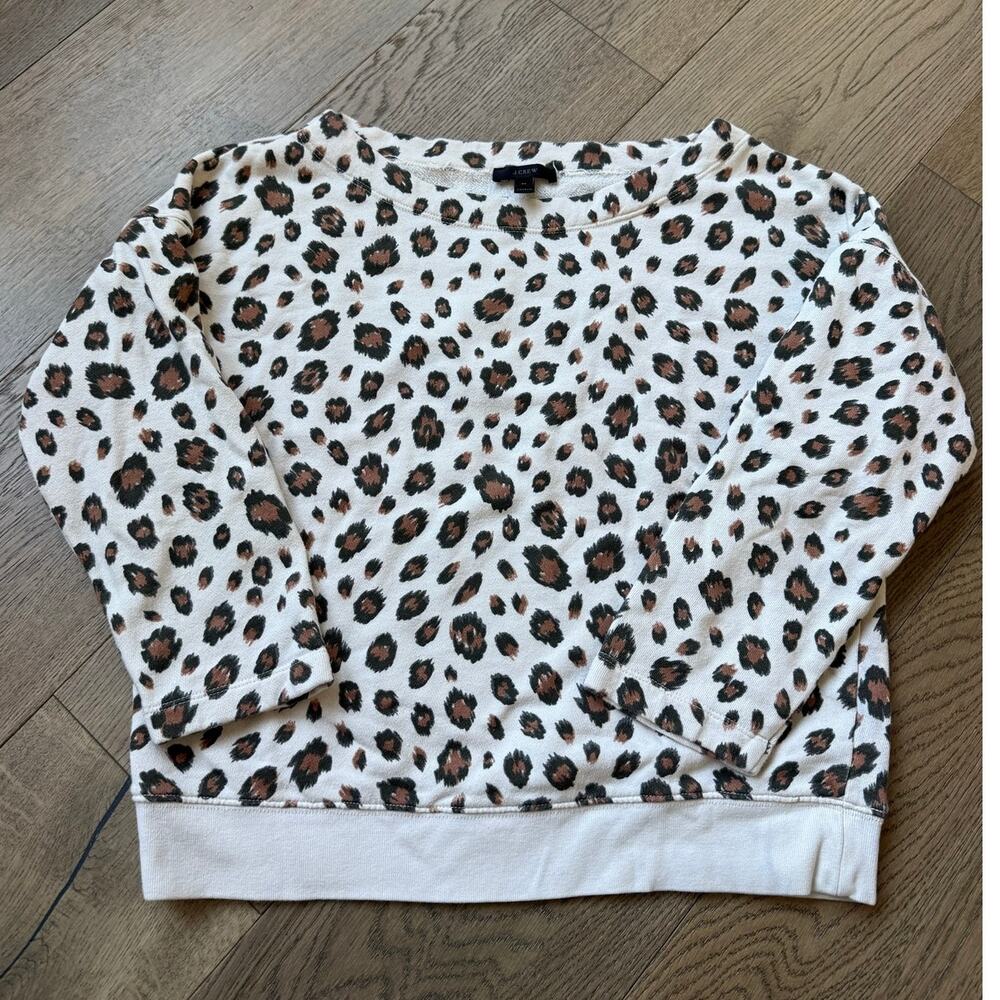 J.Crew Leopard Print French Terry Sweatshirt M